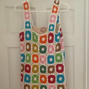 Show Me Your MuMu Crochet Multi-Colored Dress